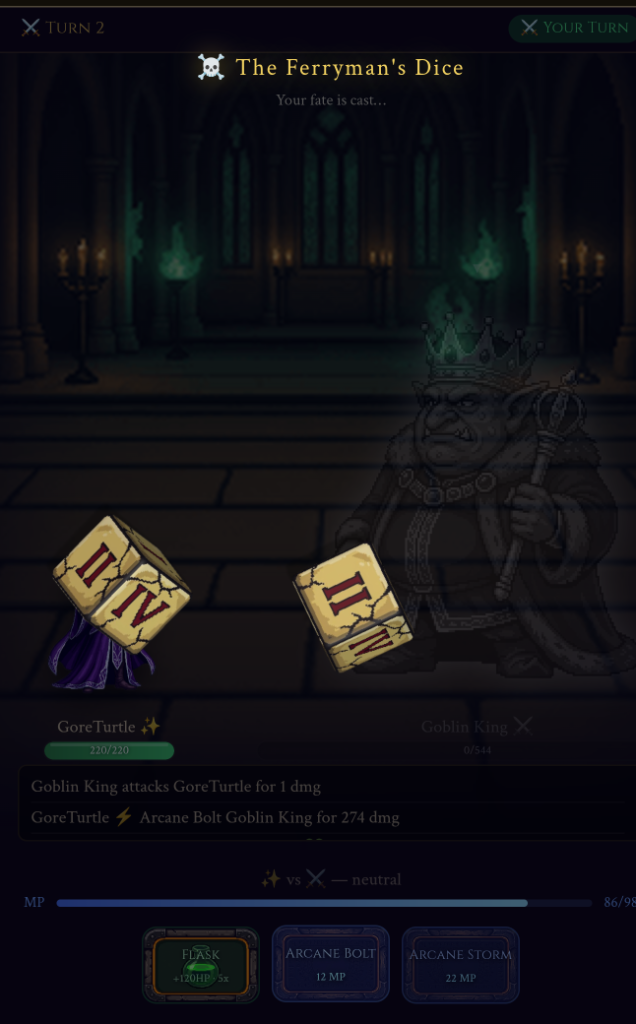 Turn-based dungeon combat